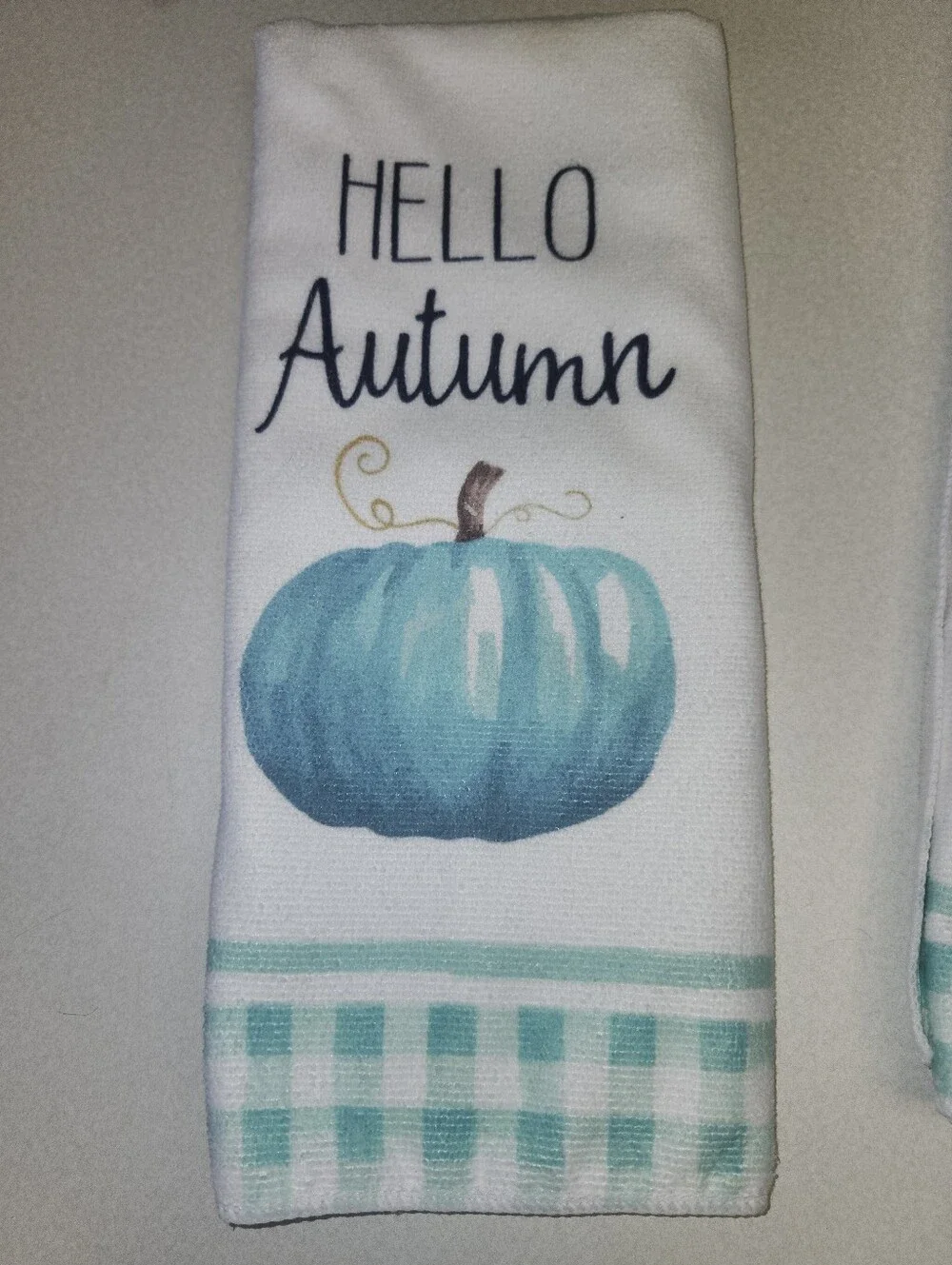 Set Of 4 Teal Pumpkin Microfiber Kitchen Towels, Only Used 1 Season